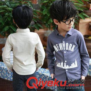 2015秋季新款男童韓版字母長袖襯衫工廠批發(fā)